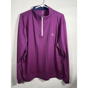 Rhoback Mens Performance Quarter Zip Pullover Purple Blue Houndstooth Large